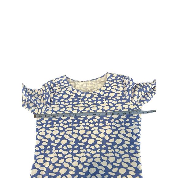 Hiho International Blue White Casual Everyday 3/4 Sleeve Tunic Top Size Small - Picture 10 of 12